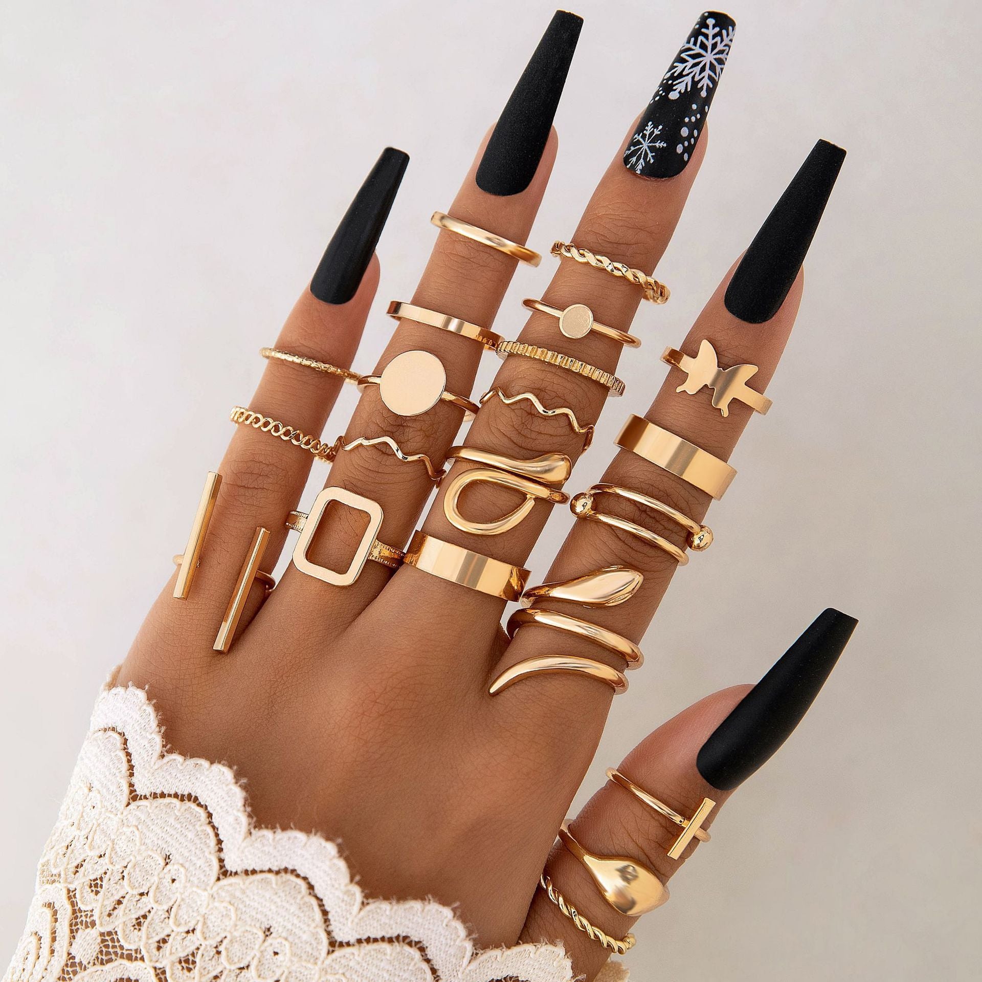Wholesale Open Multi-Jointed Butterfly Ring Set